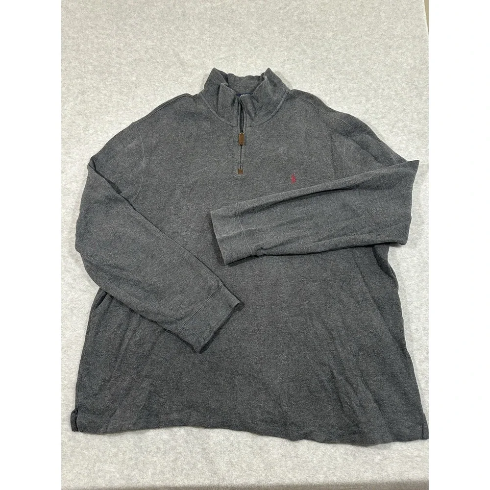 Polo Ralph Lauren Men's Size 2xLarge Grey‎  Long Sleeve 1/4 Zip Pullover